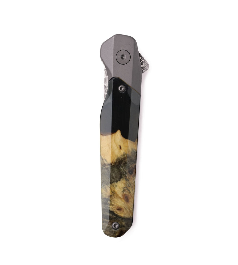 Live Edge Wood Pocket Knife - Brandi (Wood Burl, 754376)