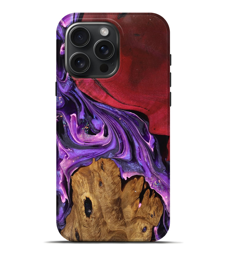 iPhone 16 Pro Max Wood Live Edge Phone Case - Jayla (Purple, 754415)