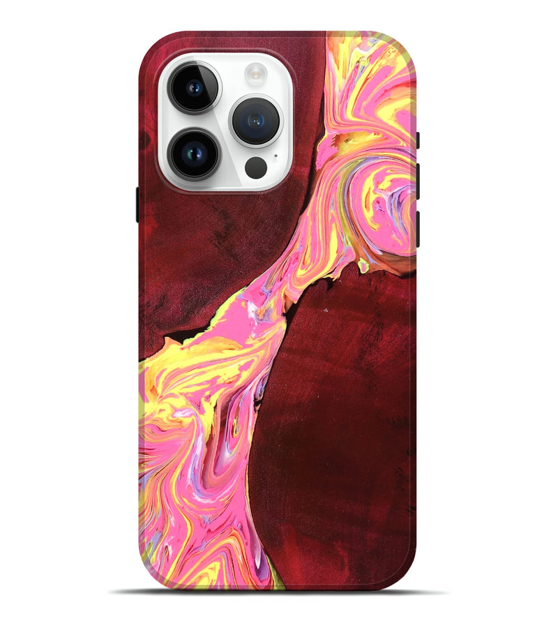 iPhone 15 Pro Max Wood Live Edge Phone Case - Violeta (Red, 754423)