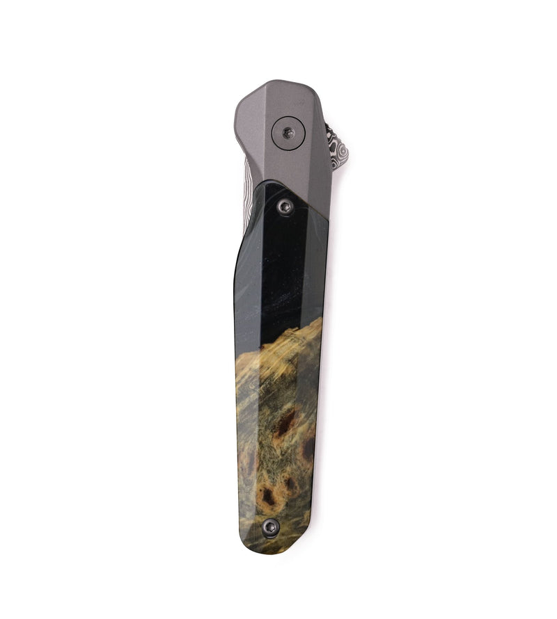 Live Edge Wood Pocket Knife - Emilee (Wood Burl, 754904)