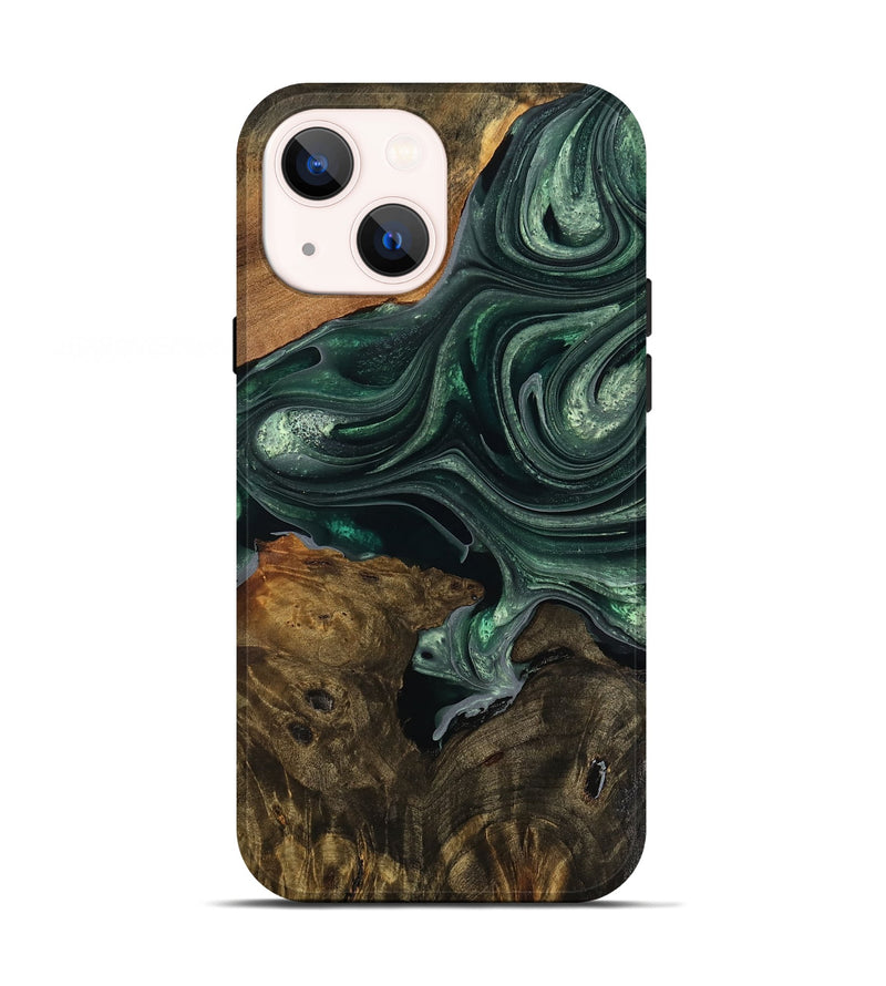 iPhone 13 Wood Live Edge Phone Case - Shanika (Green, 755069)