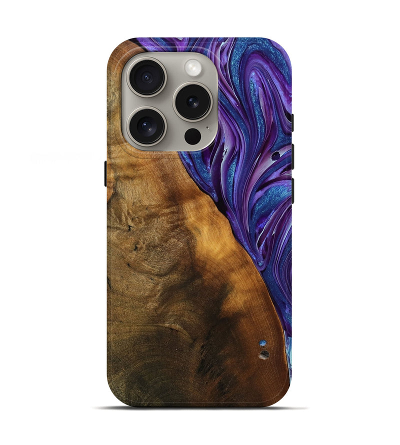 iPhone 16 Pro Wood Live Edge Phone Case - Prince (Purple, 755073)