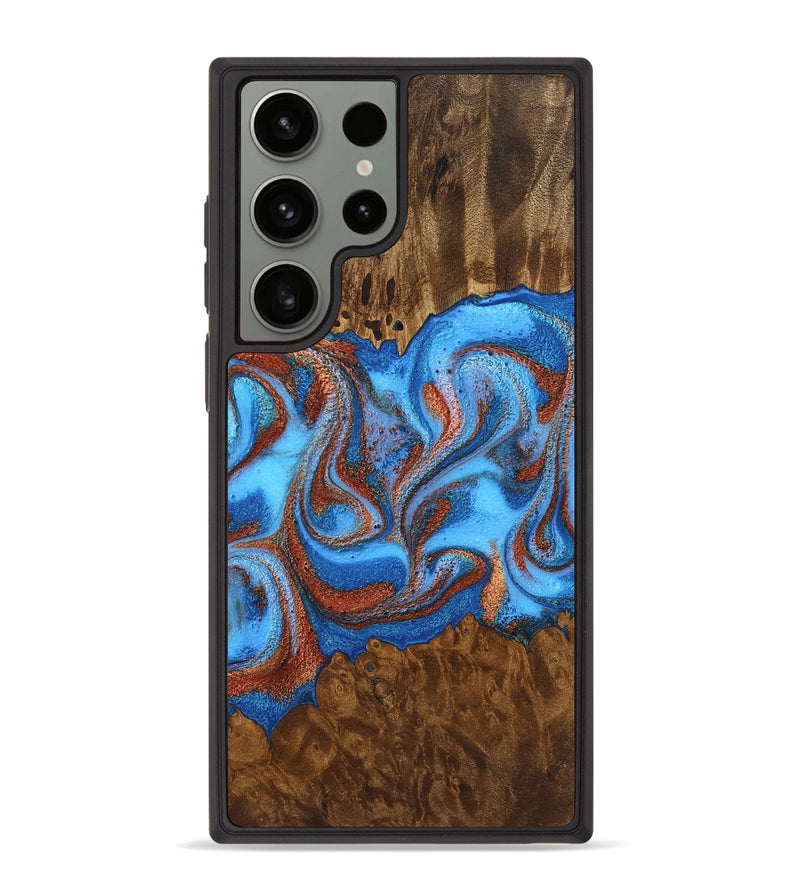 Galaxy S23 Ultra Wood Phone Case - Harry (Teal & Gold, 755229)