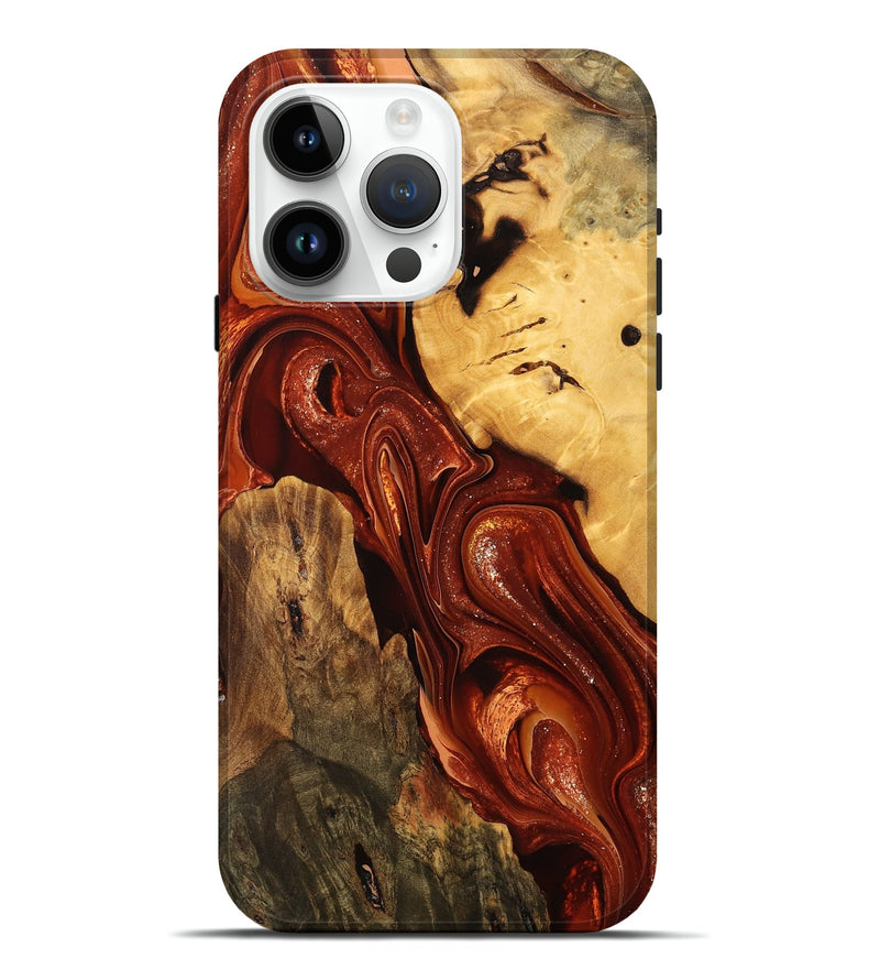 iPhone 15 Pro Max Wood Live Edge Phone Case - Allie (Red, 755352)