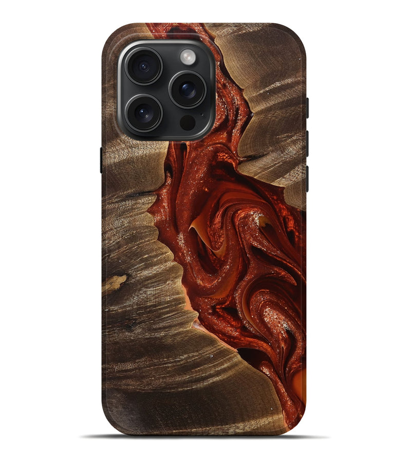 iPhone 16 Pro Max Wood Live Edge Phone Case - Roswell (Red, 755354)