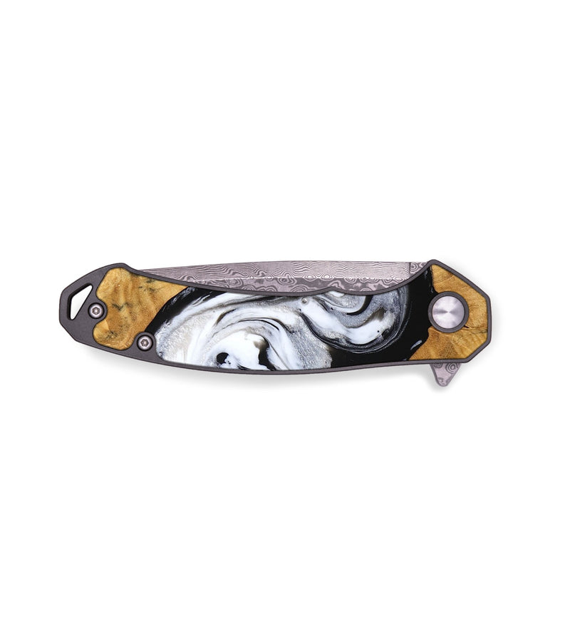 EDC Wood Pocket Knife - Ayana (Black & White, 755626)