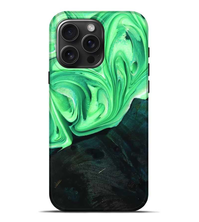 iPhone 16 Pro Max Wood Live Edge Phone Case - Ardis (Green, 755640)
