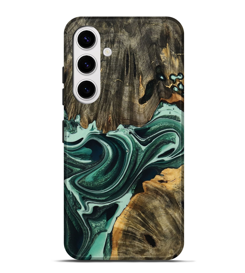 Galaxy S25 Plus Wood Live Edge Phone Case - Ingrid (Green, 755649)
