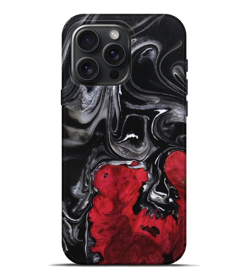 iPhone 16 Pro Max Wood Live Edge Phone Case - Roland (Black & White, 756149)