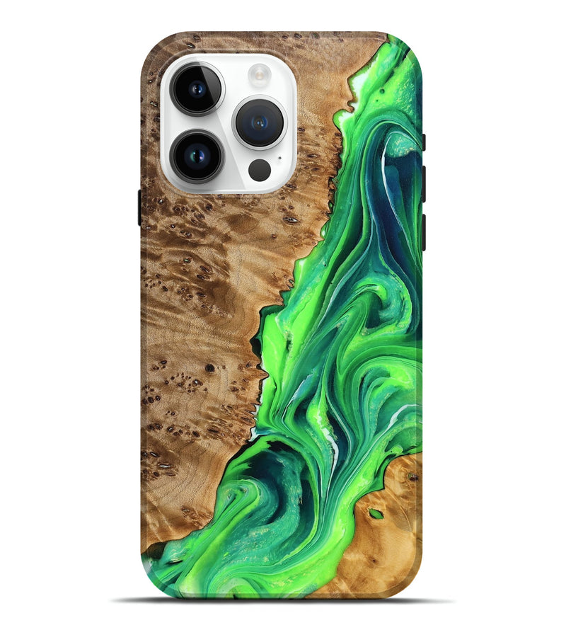 iPhone 15 Pro Max Wood Live Edge Phone Case - Evie (Green, 756203)