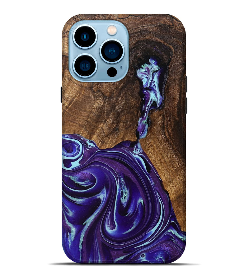 iPhone 14 Pro Max Wood Live Edge Phone Case - Reta (Purple, 756210)