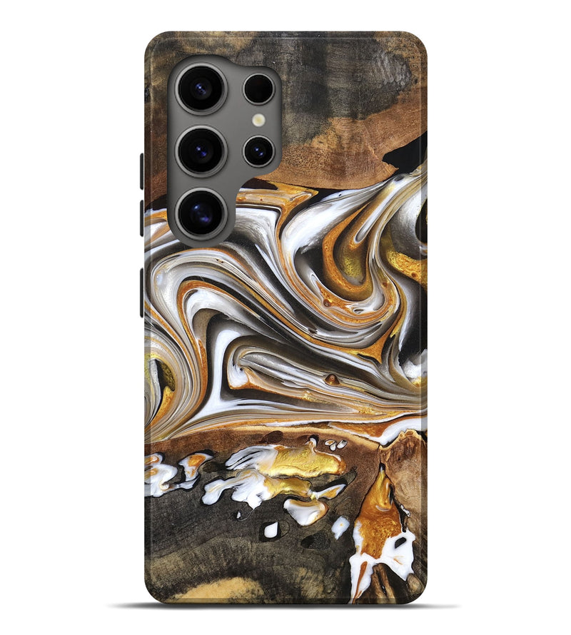 Galaxy S25 Ultra Wood Live Edge Phone Case - Georgie (Black & White, 756212)