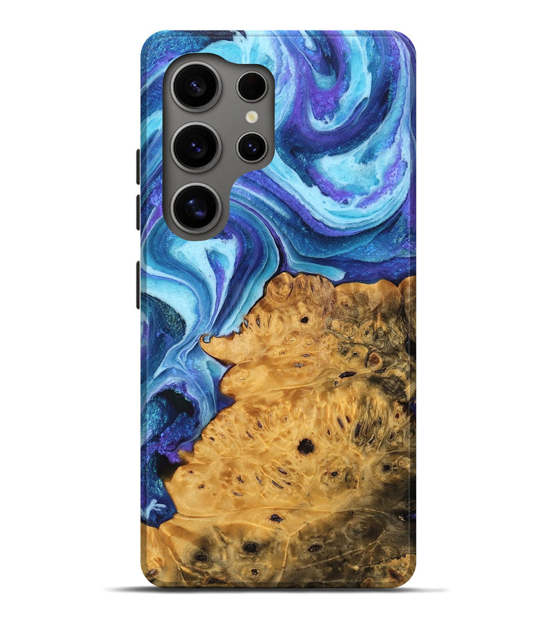 Galaxy S25 Ultra Wood Live Edge Phone Case - Ethel (Blue, 756219)