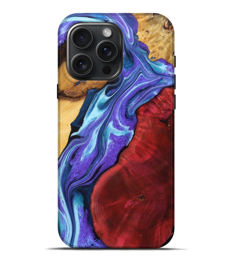 iPhone 16 Pro Max Wood Live Edge Phone Case - Marvel (Purple, 756237)