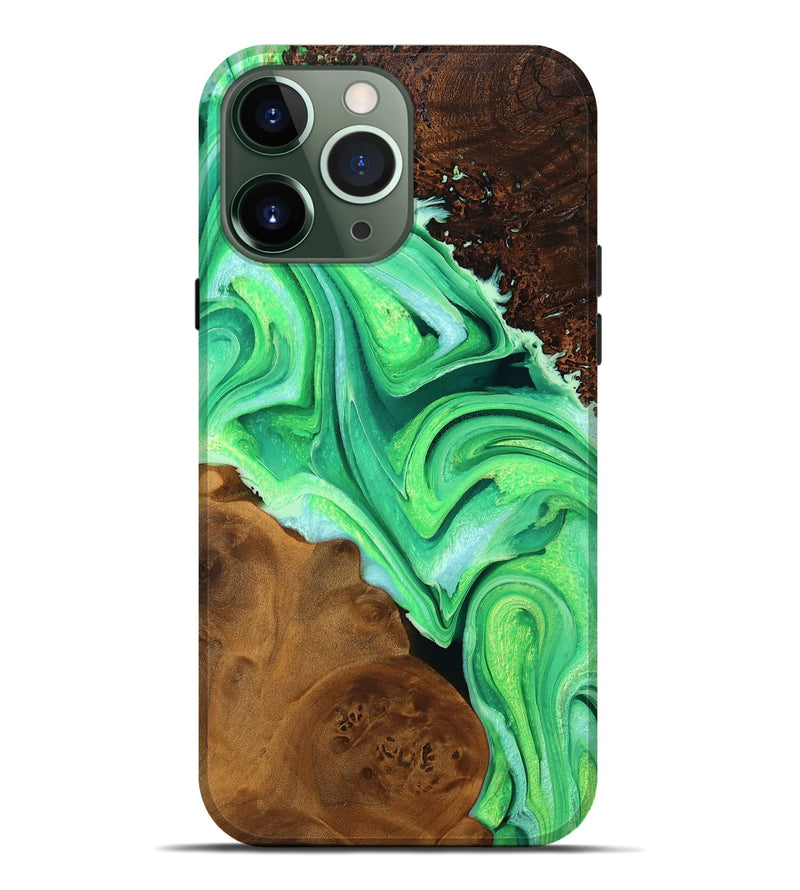 iPhone 13 Pro Max Wood Live Edge Phone Case - Sena (Green, 756547)