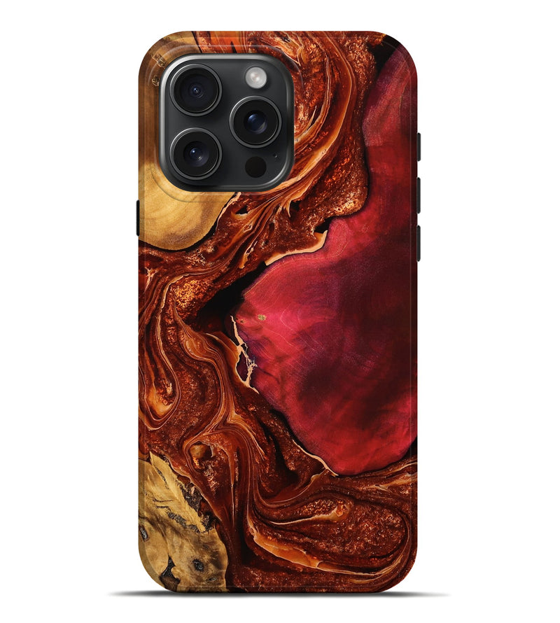 iPhone 16 Pro Max Wood Live Edge Phone Case - Furman (Red, 756551)