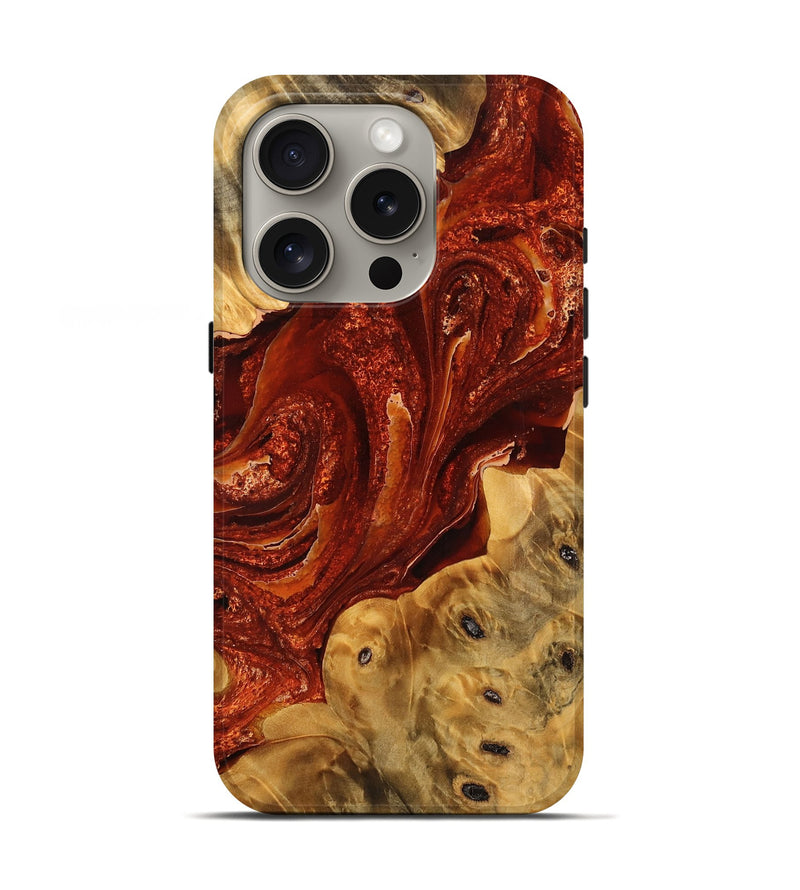 iPhone 16 Pro Wood Live Edge Phone Case - Kolby (Red, 756554)