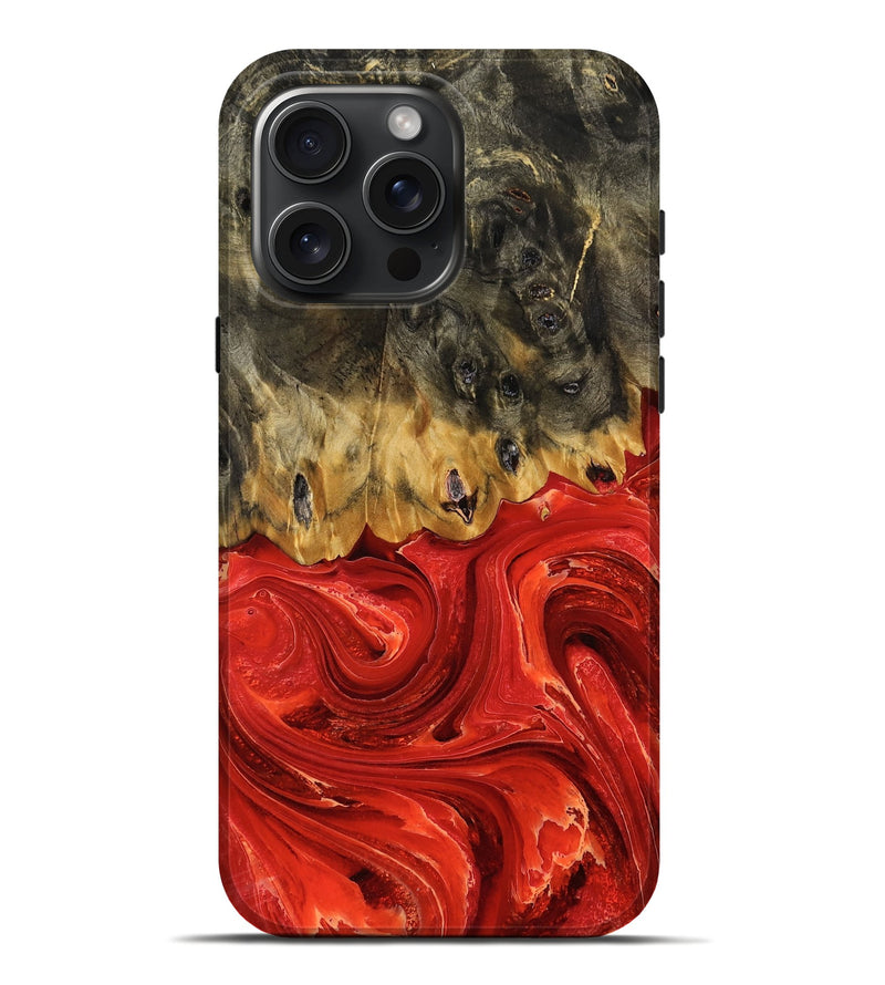 iPhone 16 Pro Max Wood Live Edge Phone Case - Lorna (Red, 756555)