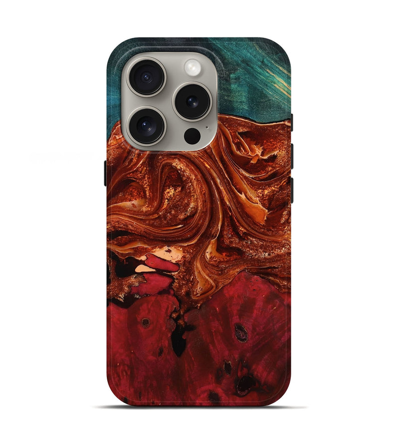 iPhone 16 Pro Wood Live Edge Phone Case - Caryl (Red, 756558)