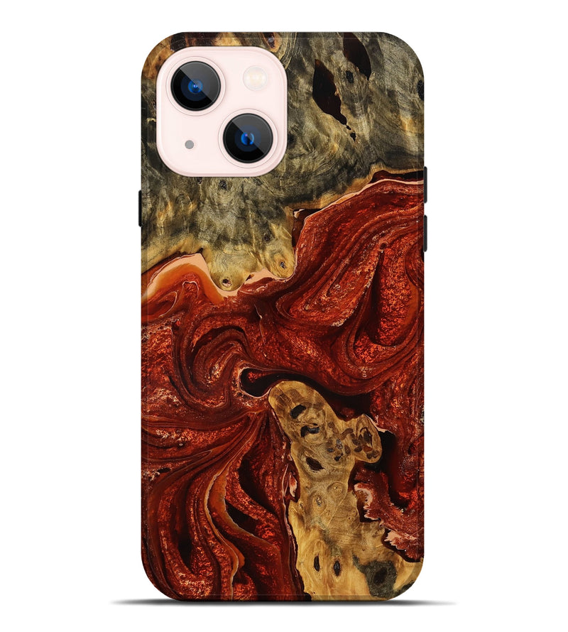 iPhone 14 Plus Wood Live Edge Phone Case - Lizzie (Red, 756563)