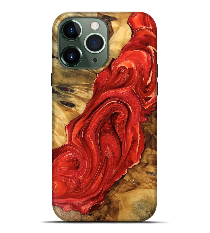 iPhone 13 Pro Max Wood Live Edge Phone Case - Renita (Red, 756568)