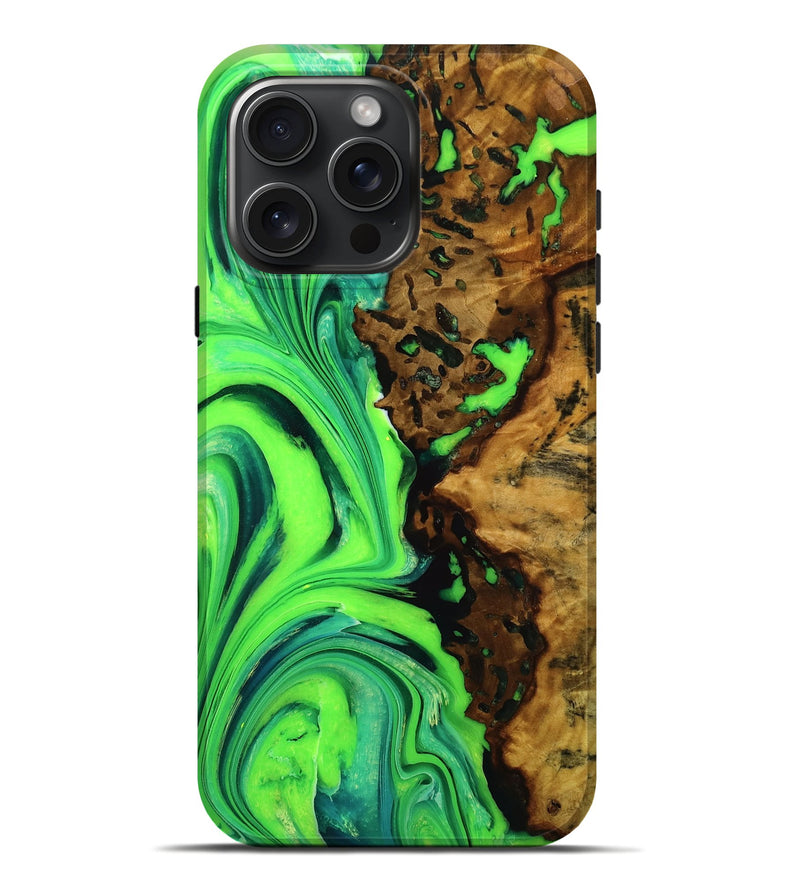 iPhone 16 Pro Max Wood Live Edge Phone Case - Bellamy (Green, 756577)