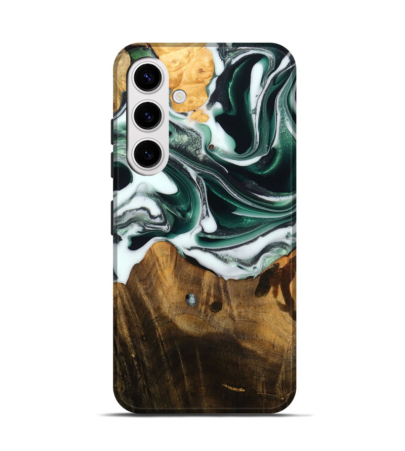 Galaxy S25 Wood Live Edge Phone Case - Carolee (Green, 756578)