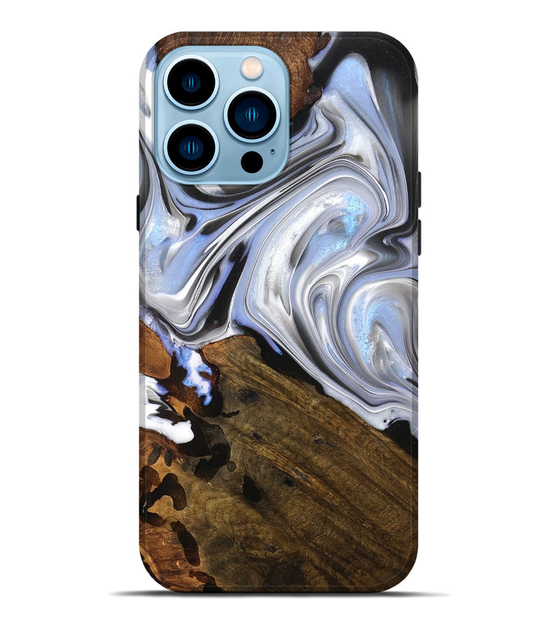 iPhone 14 Pro Max Wood Live Edge Phone Case - Jaylen (Black & White, 756596)