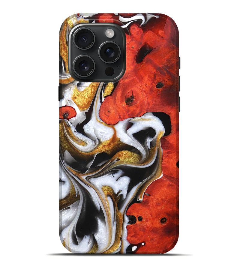 iPhone 16 Pro Max Wood Live Edge Phone Case - Julieta (Black & White, 756597)