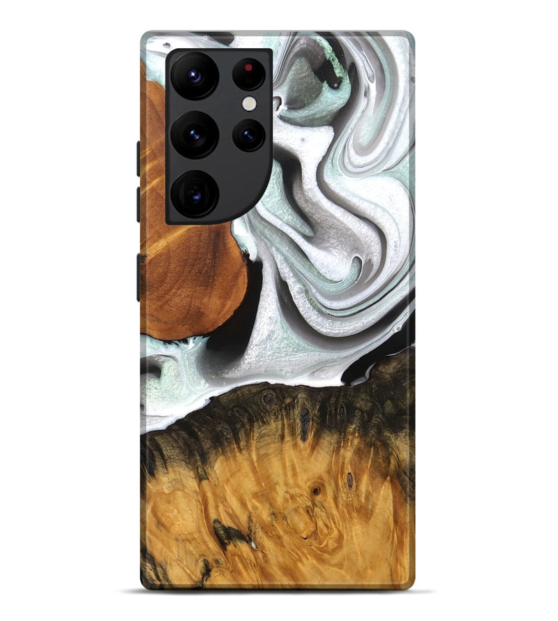 Galaxy S22 Ultra Wood Live Edge Phone Case - Jaeden (Black & White, 756599)