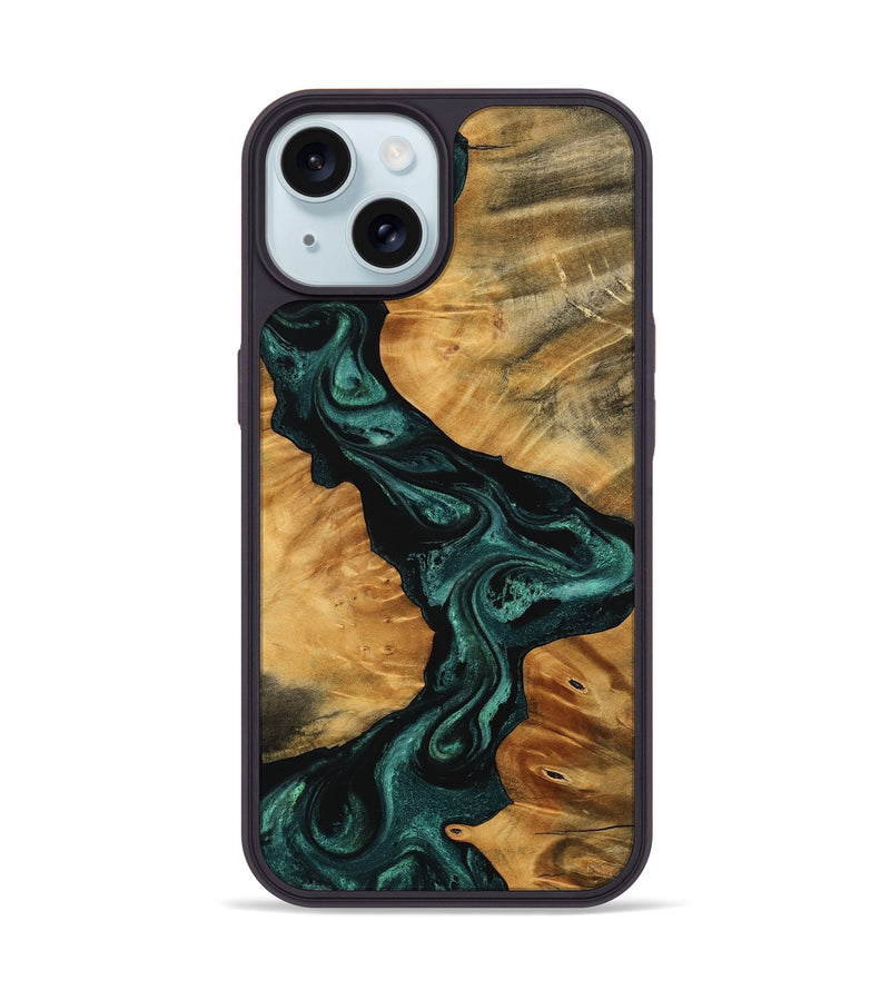 iPhone 15 Wood Phone Case - Neil (Green, 756760)
