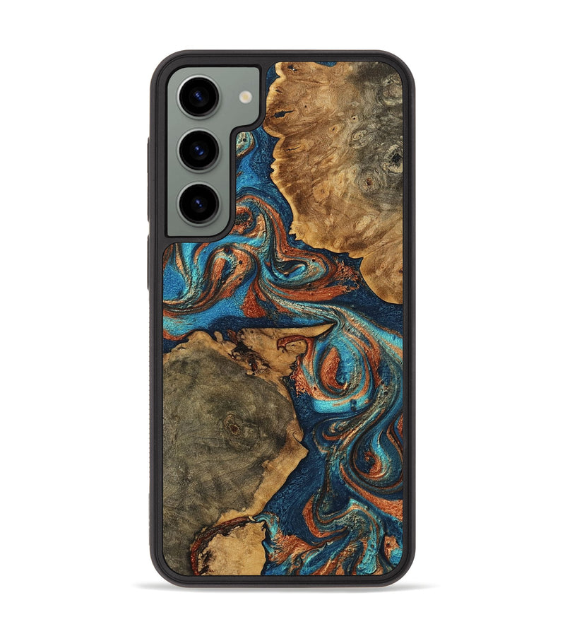 Galaxy S23 Plus Wood Phone Case - Mariel (Teal & Gold, 756905)