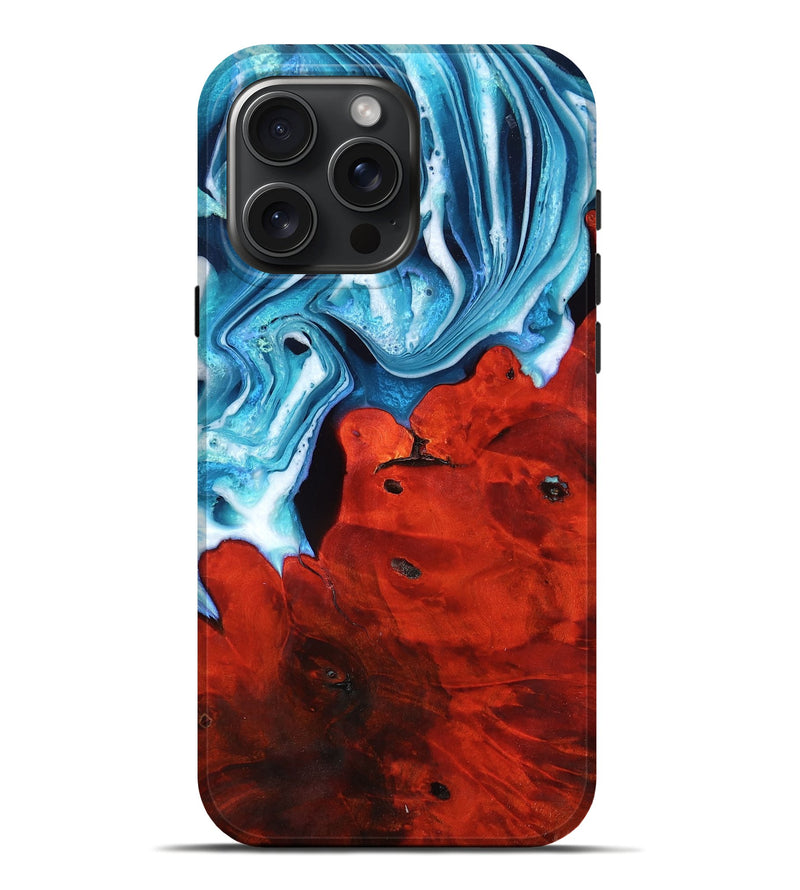 iPhone 16 Pro Max Wood Live Edge Phone Case - Sarai (Blue, 756992)