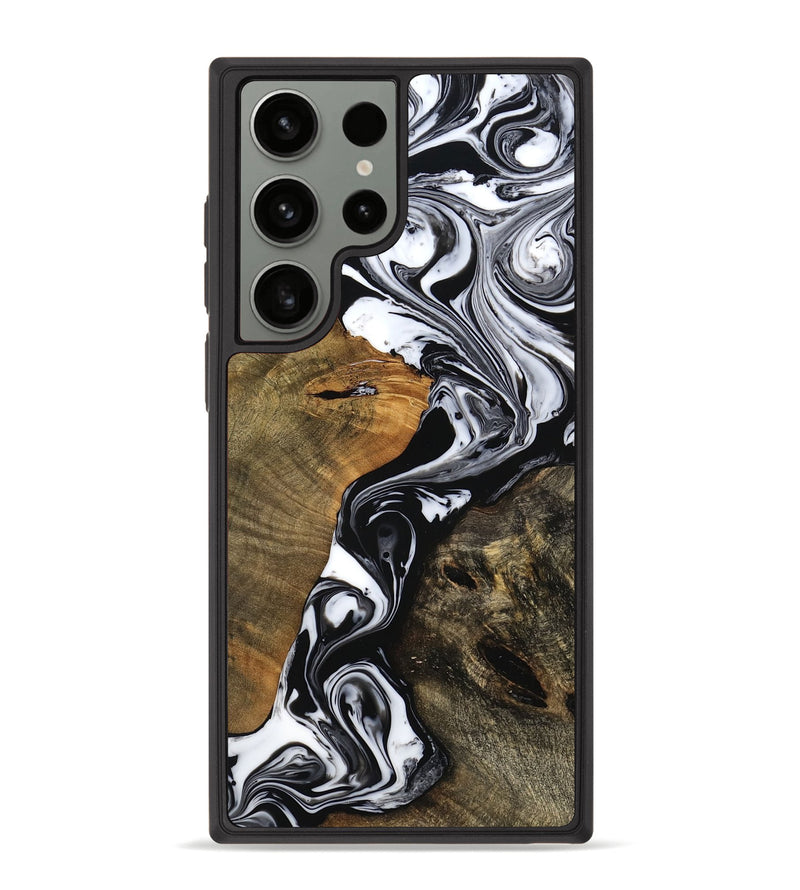 Galaxy S23 Ultra Wood Phone Case - Teena (Black & White, 757060)