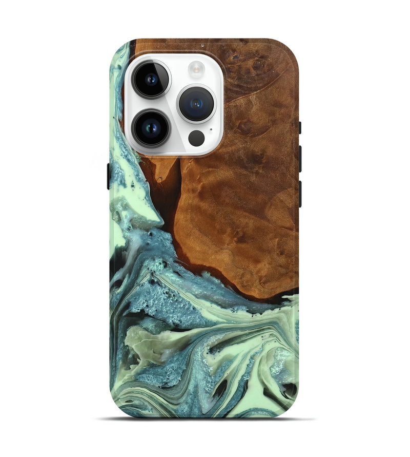 iPhone 15 Pro Wood Live Edge Phone Case - Haskell (Green, 757146)