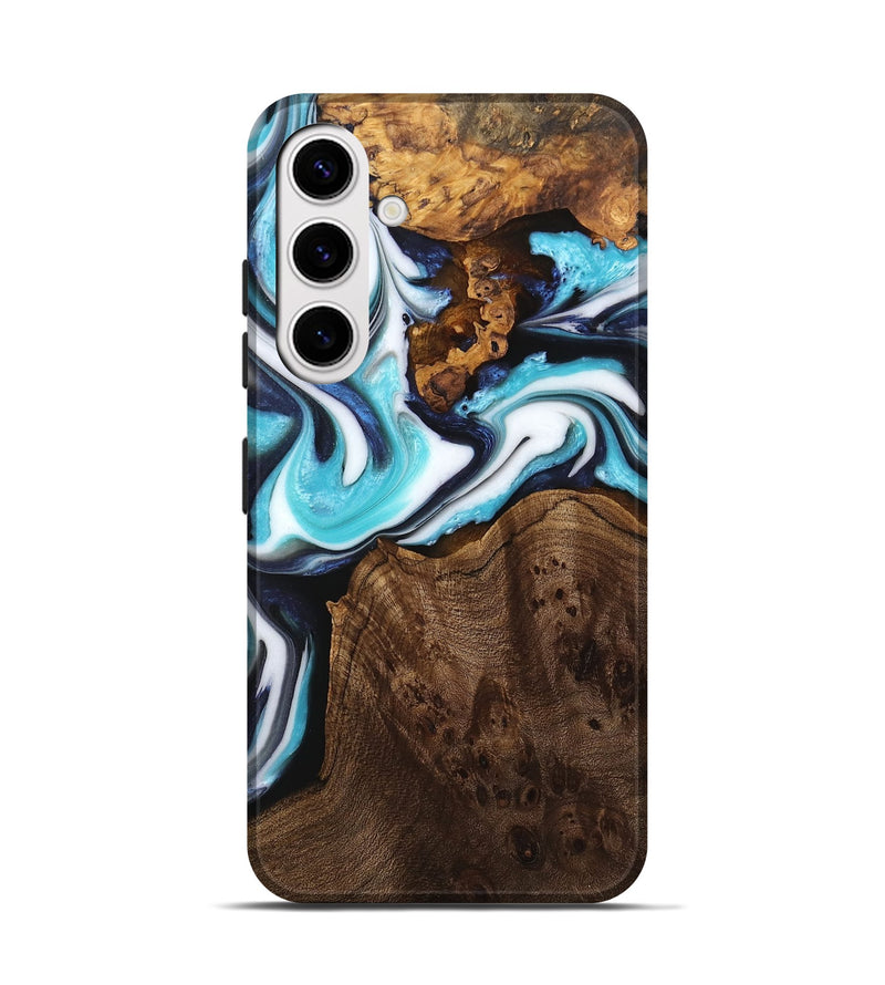 Galaxy S25 Wood Live Edge Phone Case - Brynlee (Blue, 757152)