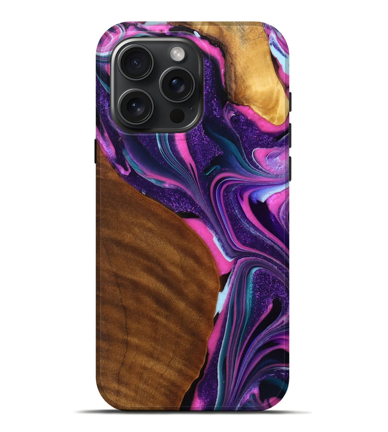 iPhone 16 Pro Max Wood Live Edge Phone Case - Daleyza (Purple, 757159)