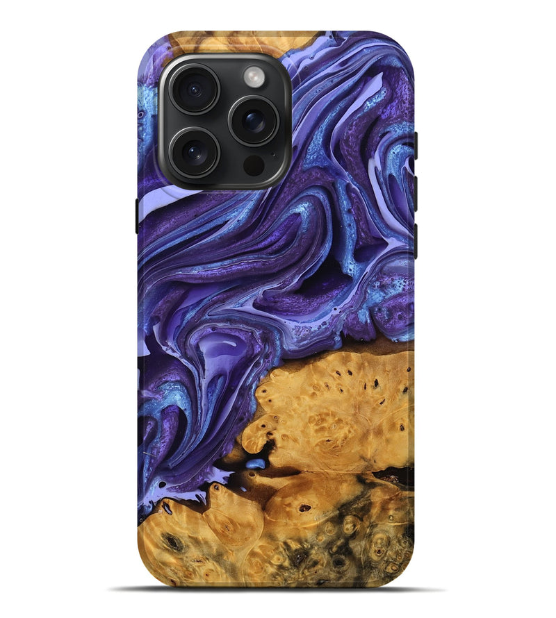 iPhone 16 Pro Max Wood Live Edge Phone Case - Adeline (Purple, 757161)