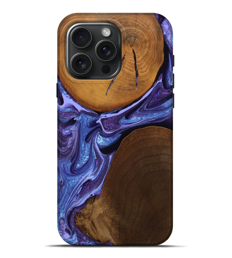 iPhone 16 Pro Max Wood Live Edge Phone Case - Makaila (Purple, 757163)
