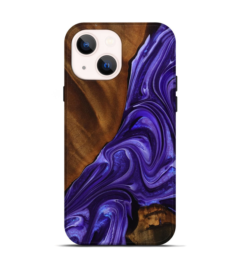 iPhone 14 Wood Live Edge Phone Case - Traci (Purple, 757165)