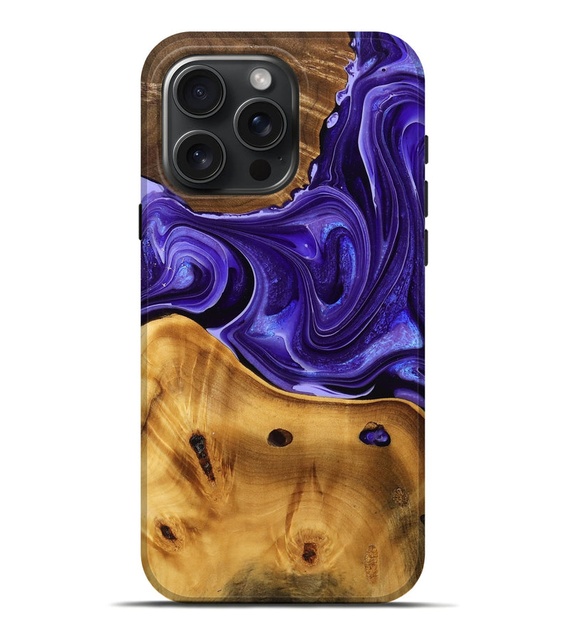 iPhone 16 Pro Max Wood Live Edge Phone Case - Mylee (Purple, 757170)