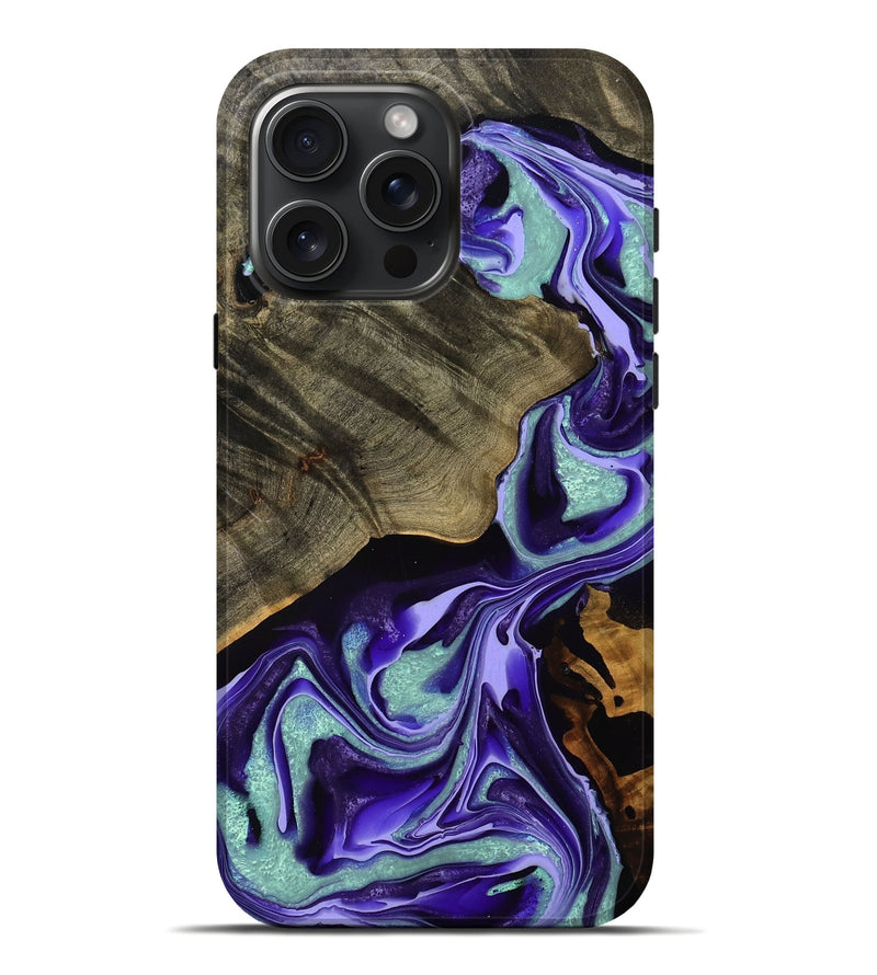 iPhone 16 Pro Max Wood Live Edge Phone Case - Khalil (Purple, 757171)