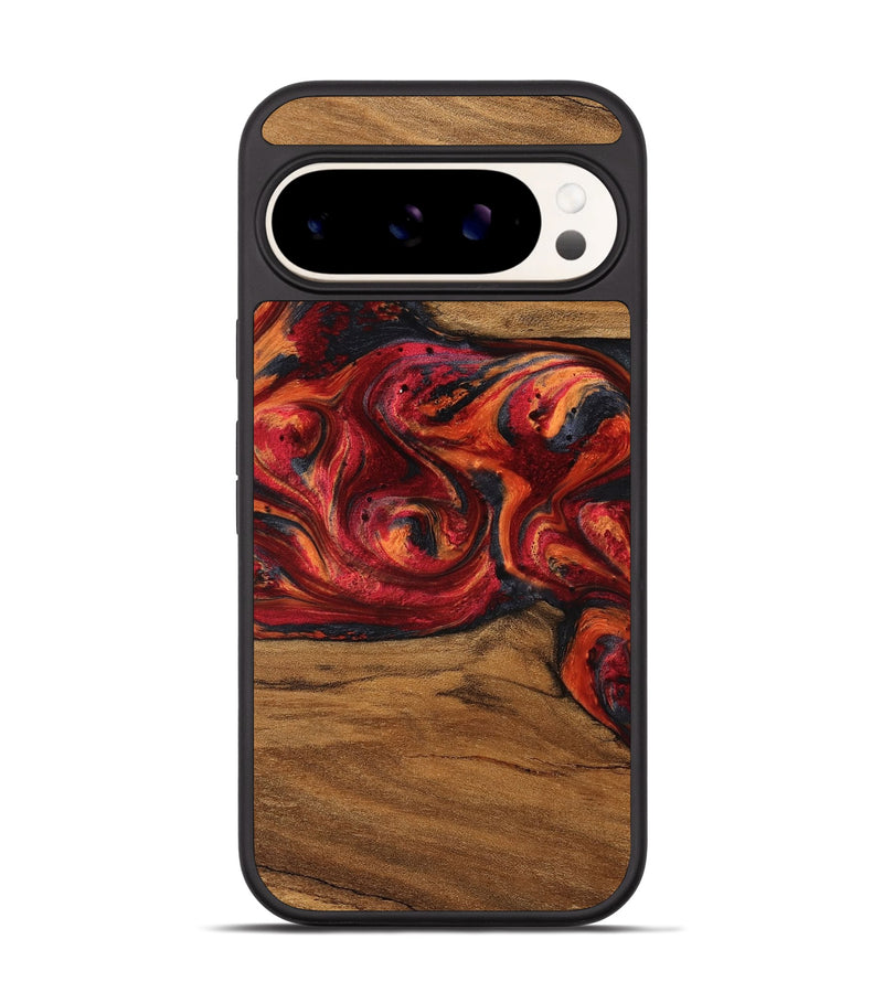 Pixel 9 Wood Phone Case - Elowyn (Red, 757215)
