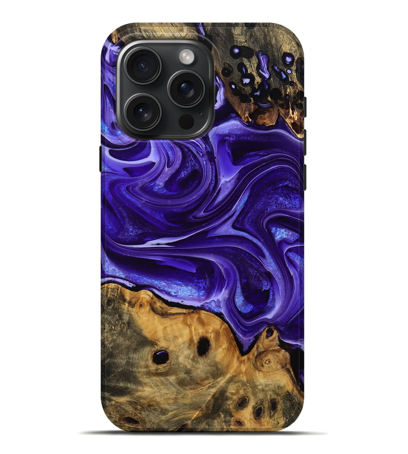 iPhone 16 Pro Max Wood Live Edge Phone Case - Russel (Purple, 757429)