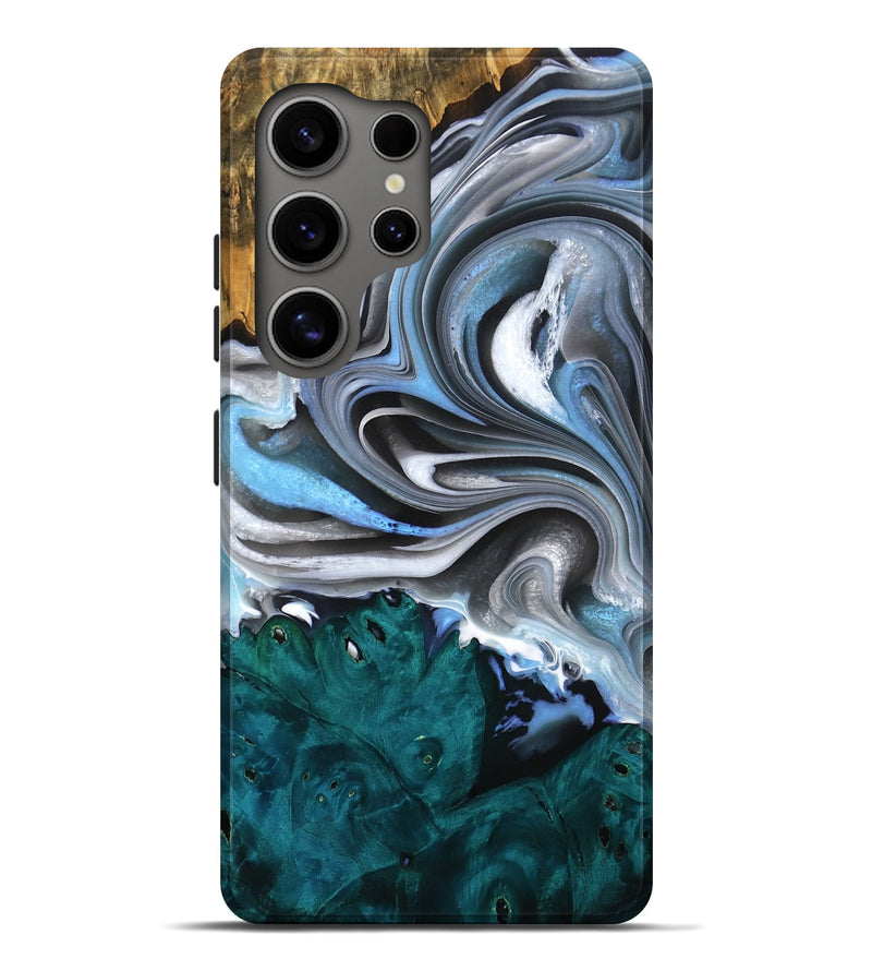 Galaxy S25 Ultra Wood Live Edge Phone Case - Niki (Blue, 757433)