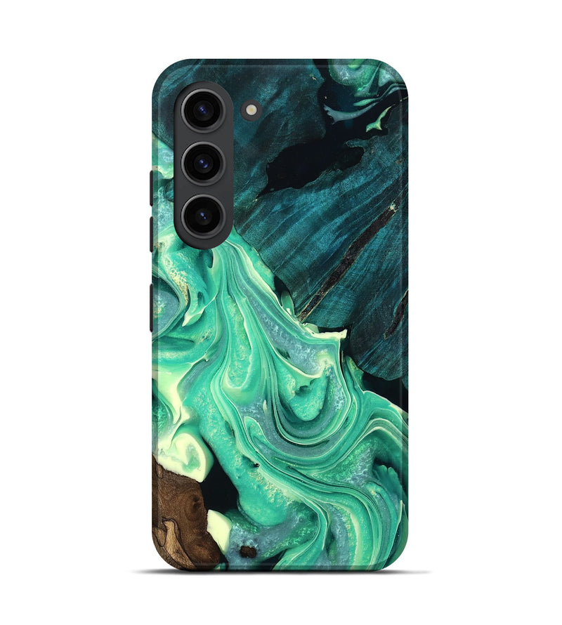 Galaxy S23 Wood Live Edge Phone Case - Elina (Green, 757451)