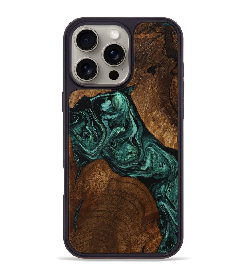 iPhone 16 Pro Max Wood Phone Case - Linsey (Green, 757502)