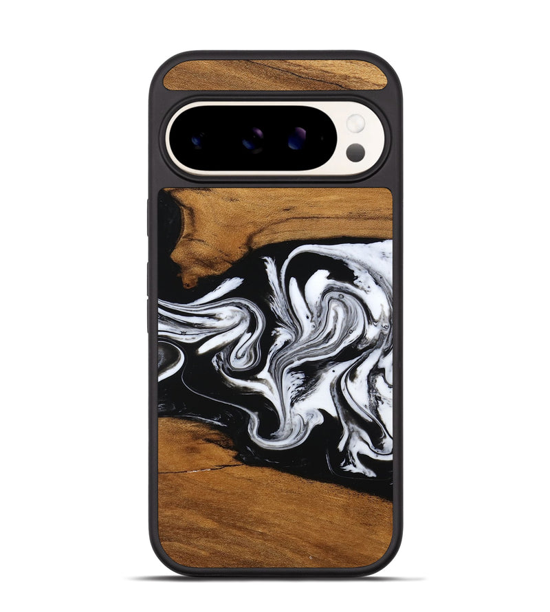 Pixel 9 Wood Phone Case - Kittie (Black & White, 757713)