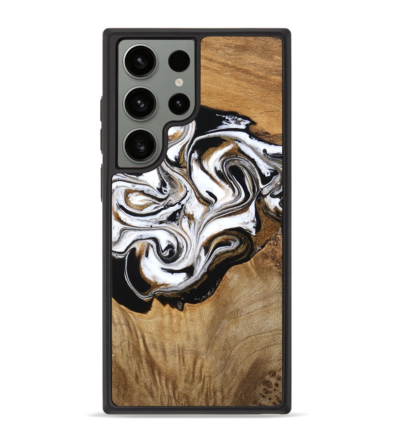 Galaxy S23 Ultra Wood Phone Case - Maranda (Black & White, 757797)