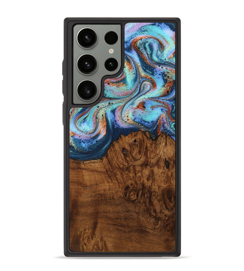 Galaxy S23 Ultra Wood Phone Case - Ali (Teal & Gold, 757815)